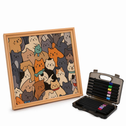 Cats II - Wooden Coloring Puzzle