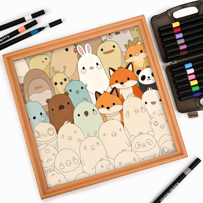 Cuddly Critters - Wooden Coloring Puzzle