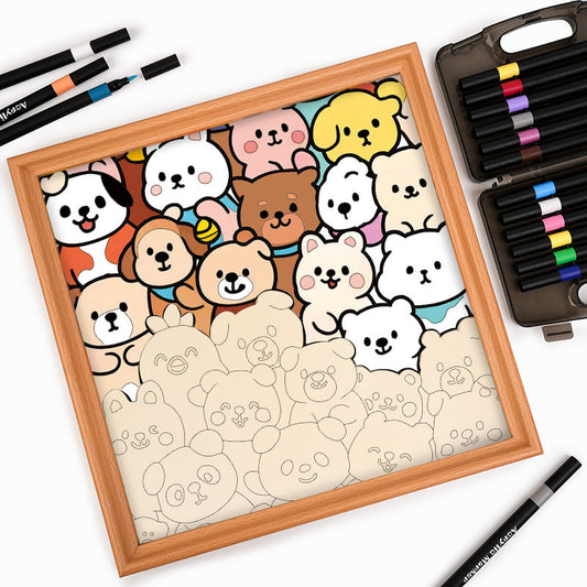 Forest Companions - Wooden Coloring Puzzle