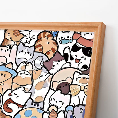 Lazy Cats - Wooden Coloring Puzzle