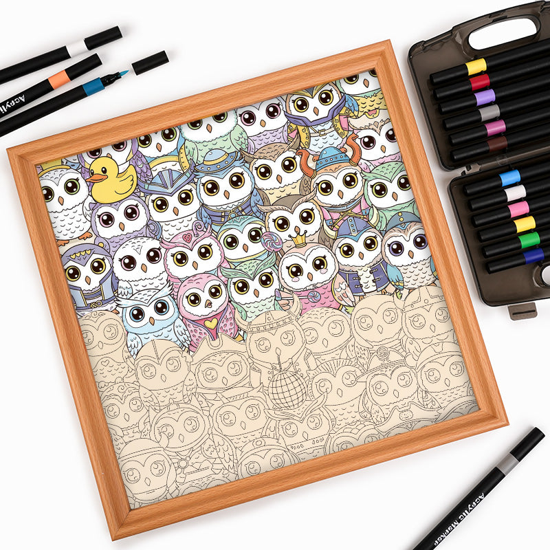 Owl - Wooden Coloring Puzzle