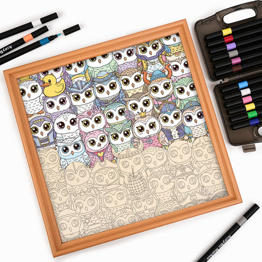 Owl - Wooden Coloring Puzzle