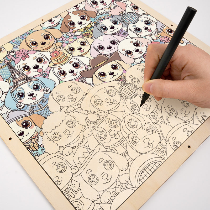 puppy - Wooden Coloring Puzzle