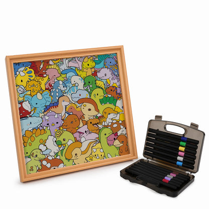 Little Dinos - Wooden Coloring Puzzle
