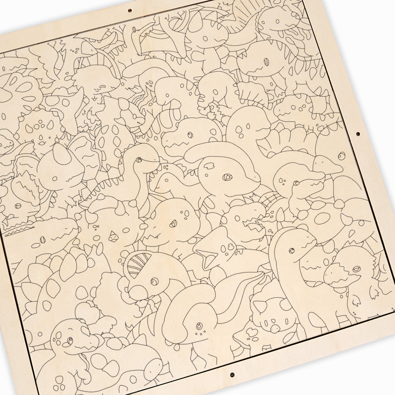 Little Dinos - Wooden Coloring Puzzle