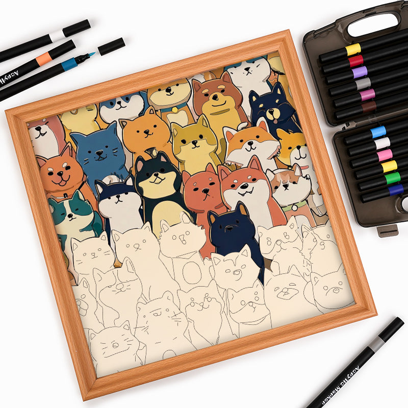 Shiba Inu - Wooden Coloring Puzzle