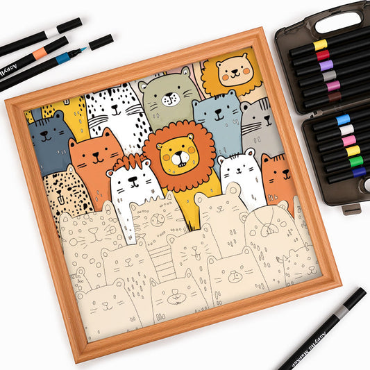 Animal Paradise - Wooden Coloring Puzzle