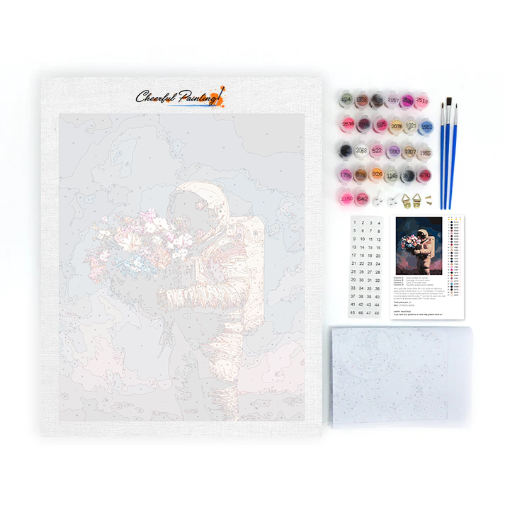 Astronaut's Blooming Universe - Paint by Numbers