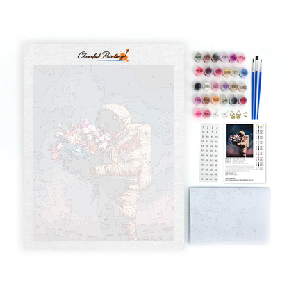Astronaut's Blooming Universe - Paint by Numbers