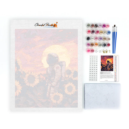 Astronaut in Sunflower Fields - Paint by Numbers