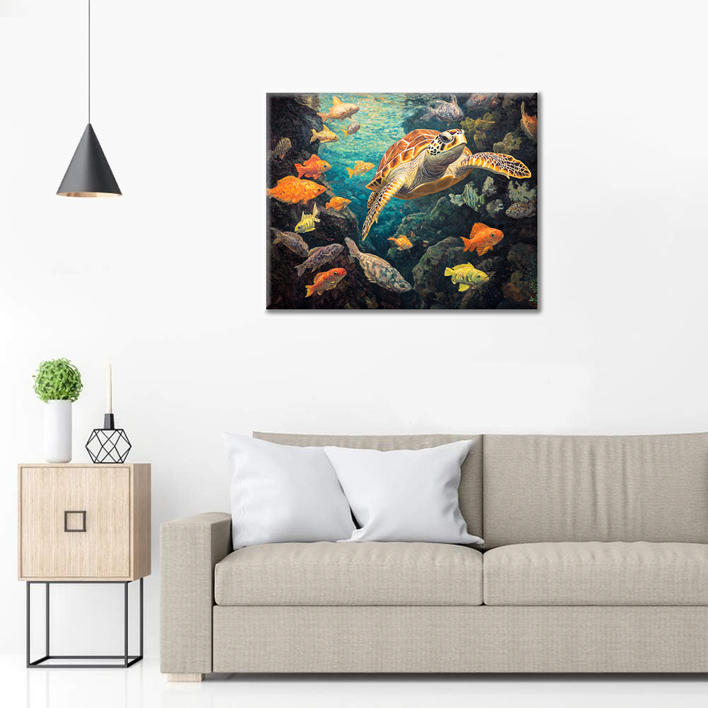 Turtles and Fish - Paint by Numbers