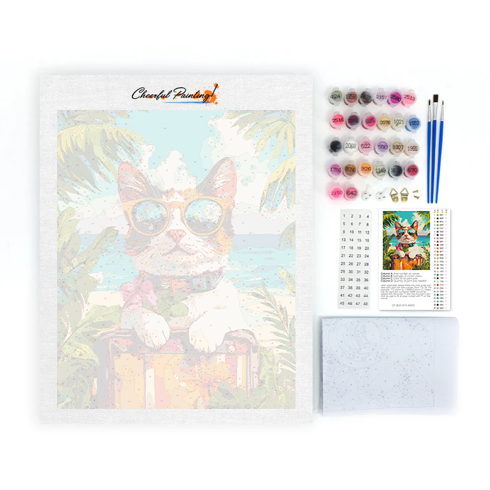 Vacation Cat - Paint by Numbers