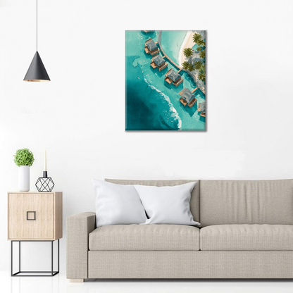 Maldives Overwater Villas - Paint by Numbers