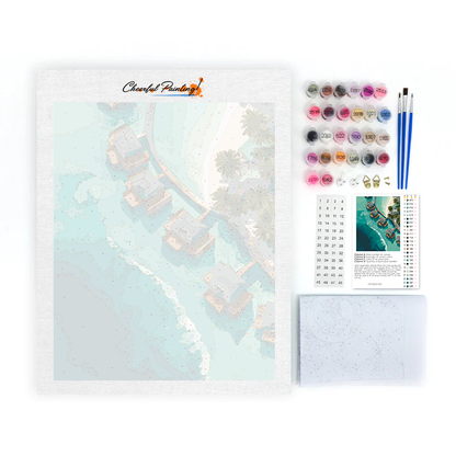 Maldives Overwater Villas - Paint by Numbers