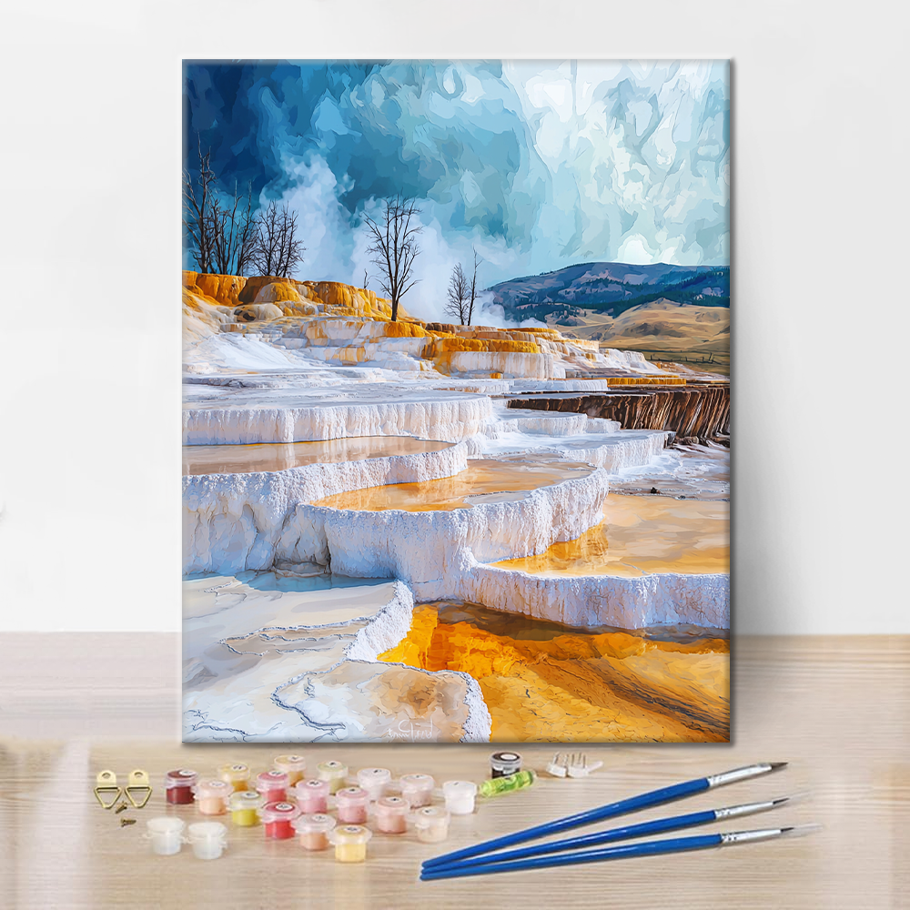 Mammoth Hot Springs Terraces - Paint by Numbers