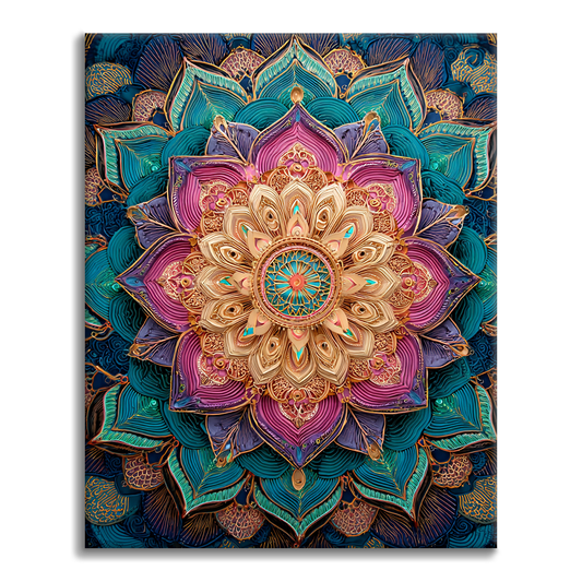 Rainbow Flower Mandala - Paint by Numbers