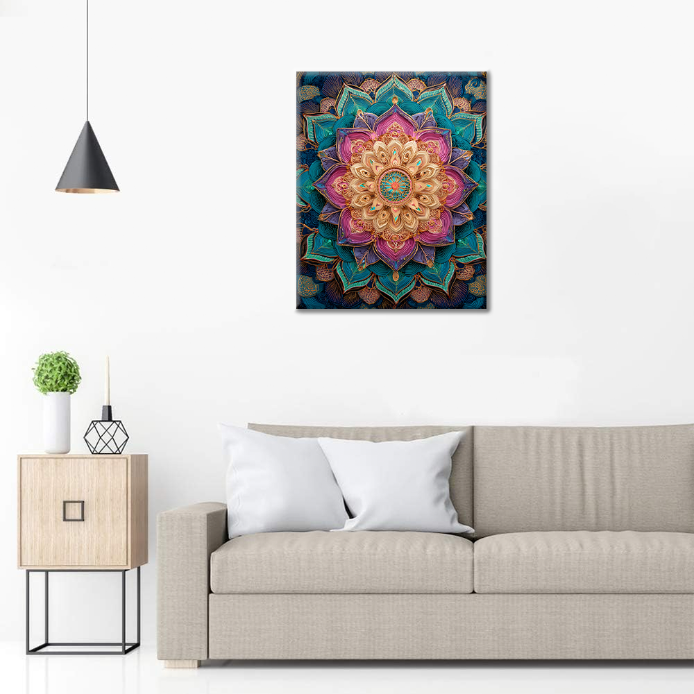 Rainbow Flower Mandala - Paint by Numbers