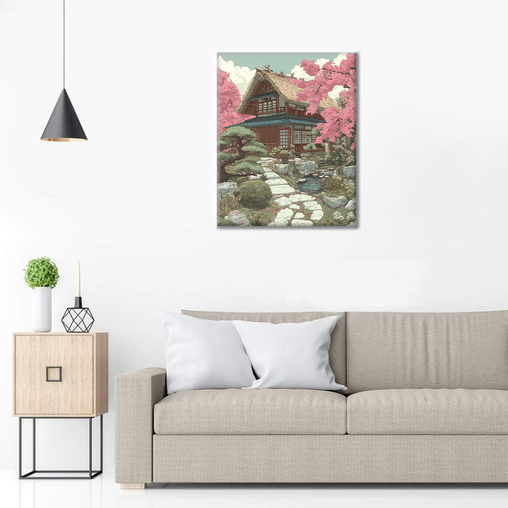 Cherry Blossom Path - Paint by Numbers