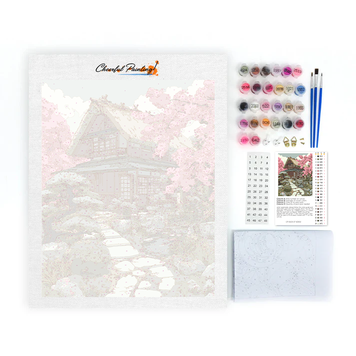 Cherry Blossom Path - Paint by Numbers