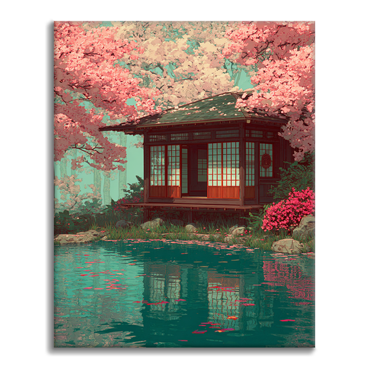 Cherry Blossom Serenity - Paint by Numbers