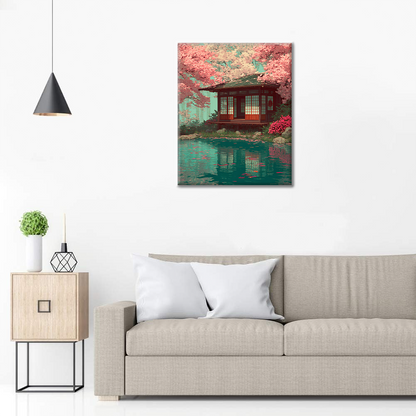 Cherry Blossom Serenity - Paint by Numbers