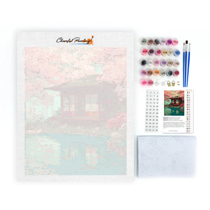 Cherry Blossom Serenity - Paint by Numbers