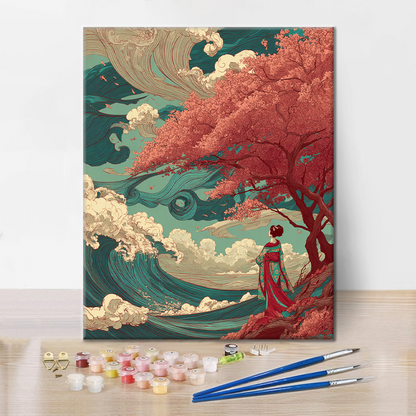 Sakura Wave - Paint by Numbers
