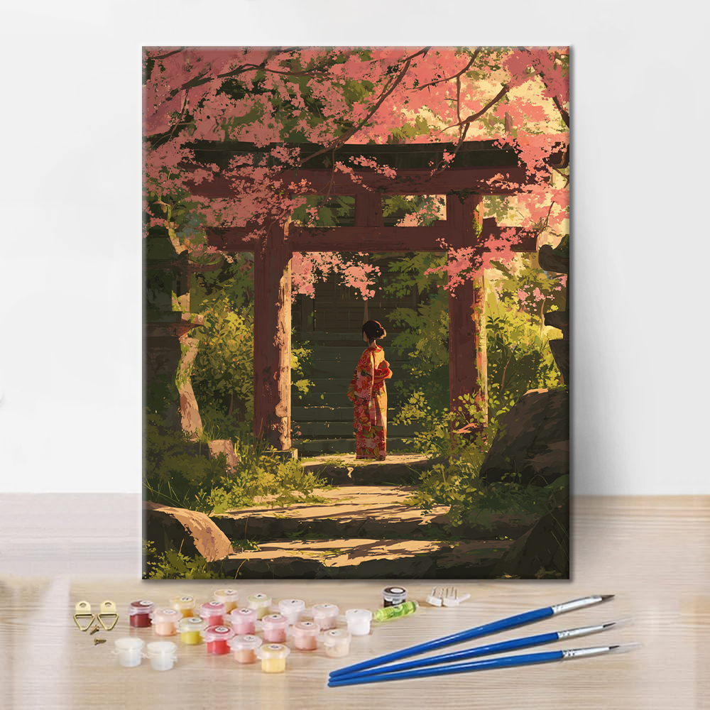 Silhouette of Sakura - Paint by Numbers