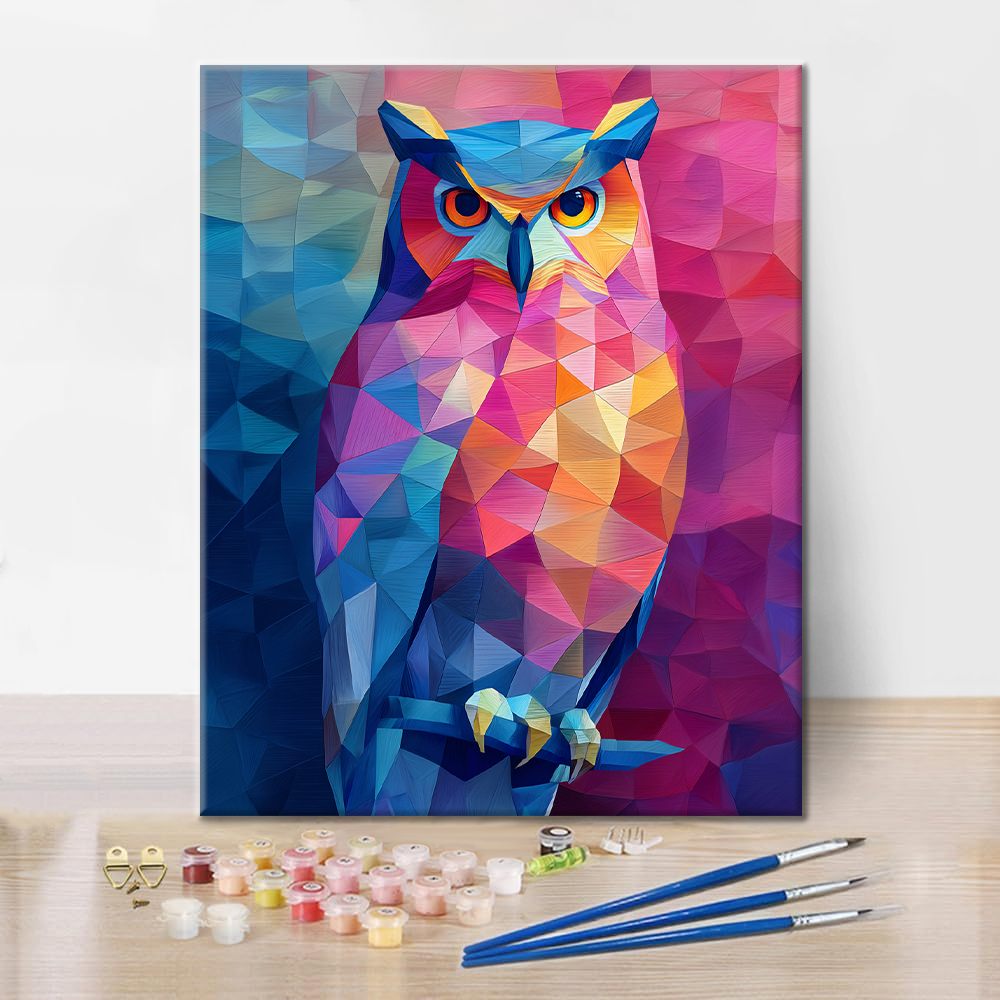 Geometric Owl - Paint by Numbers