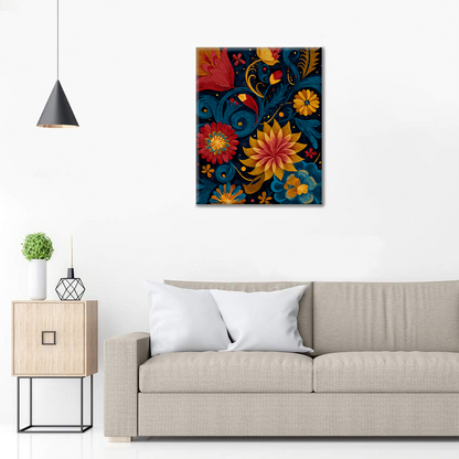 Vibrant Flower Swirls - Paint by Numbers