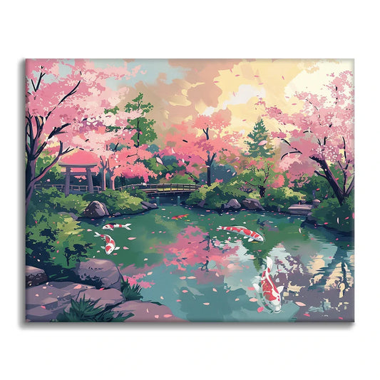 Cherry Blossom Garden - Paint by Numbers