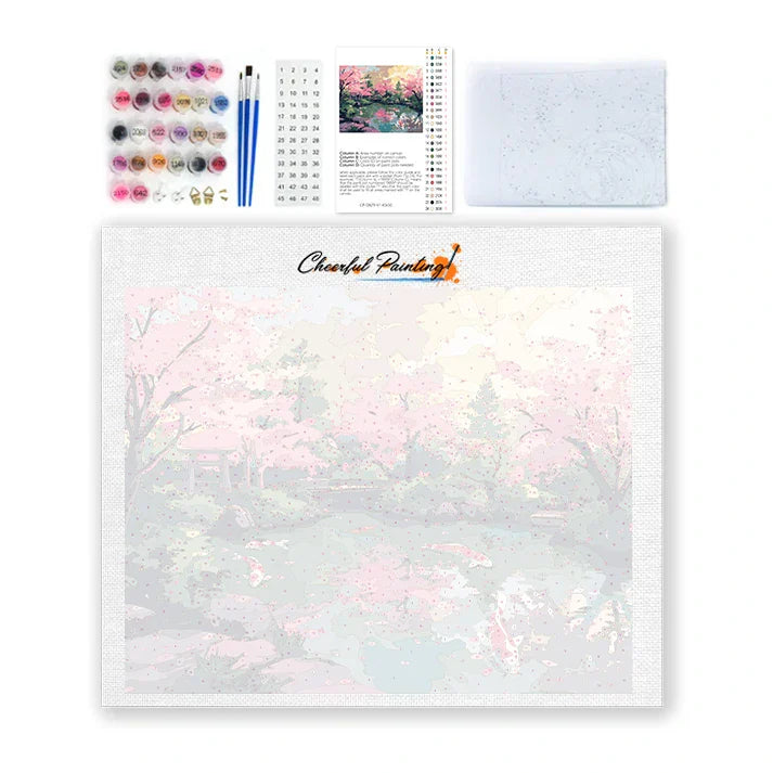 Cherry Blossom Garden - Paint by Numbers