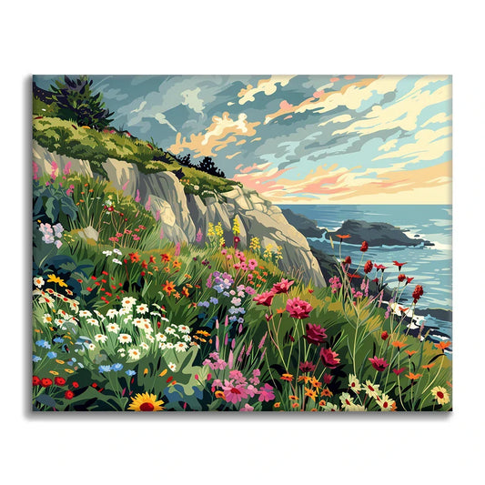 Coastal Flower Field - Paint by Numbers