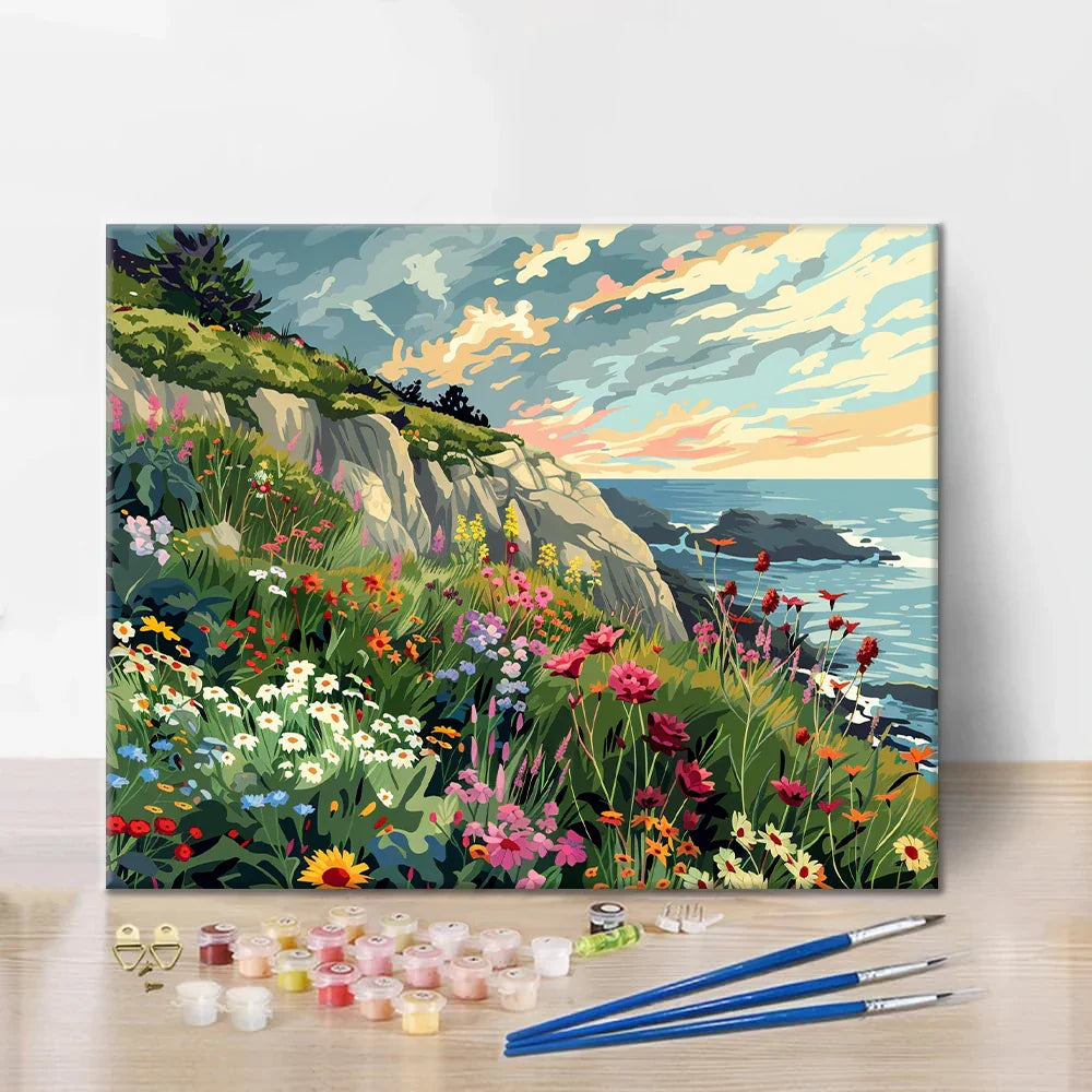 Coastal Flower Field - Paint by Numbers