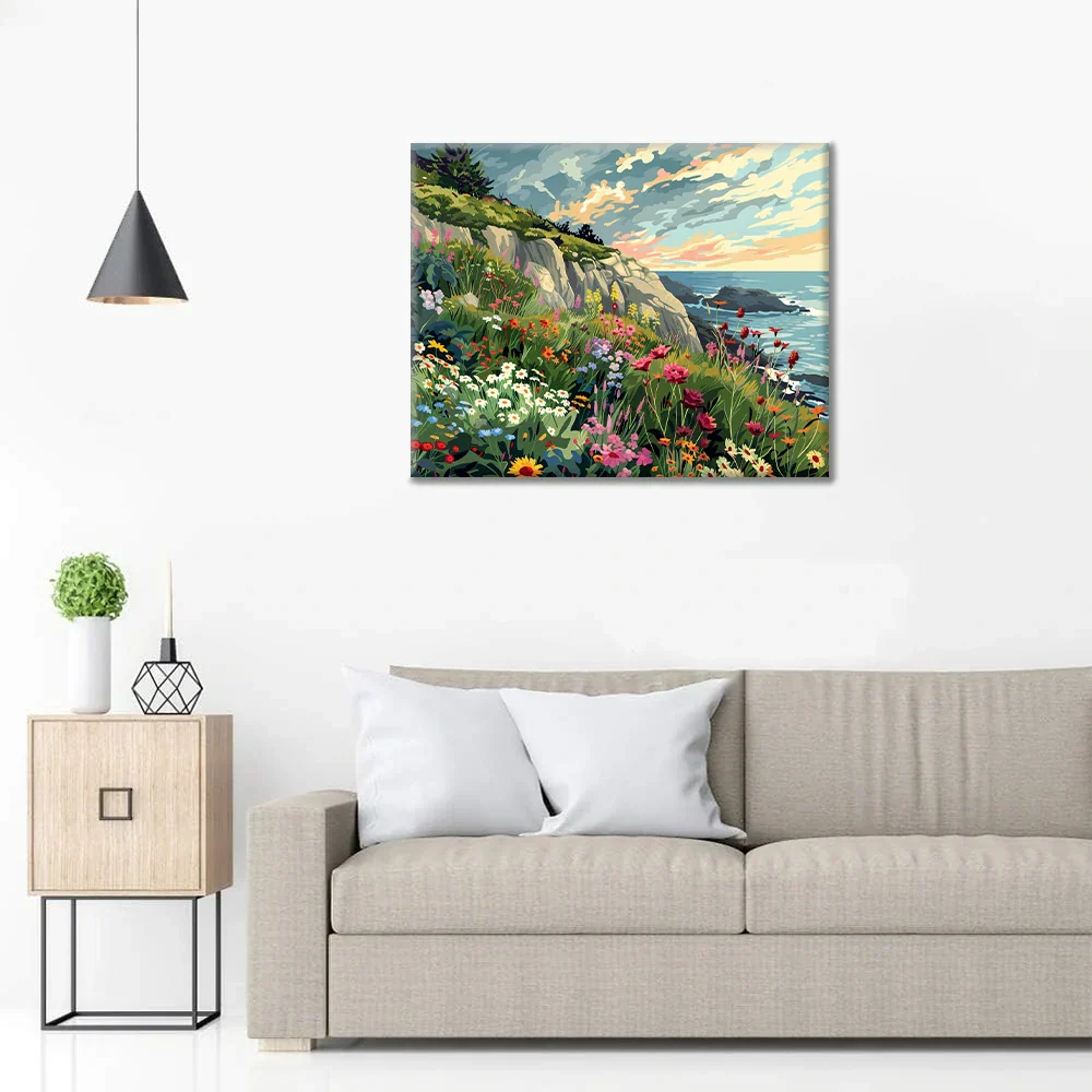 Coastal Flower Field - Paint by Numbers