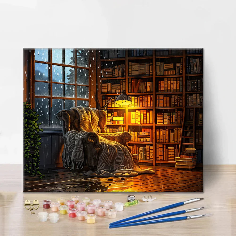 Cozy Reading Corner - Paint by Numbers