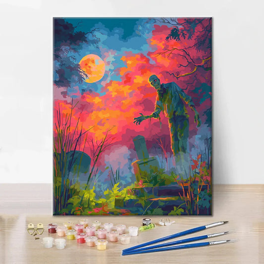Graveyard Zombie - Paint by Numbers