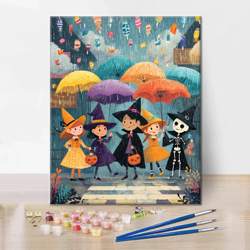 Halloween Candy Rain - Paint by Numbers