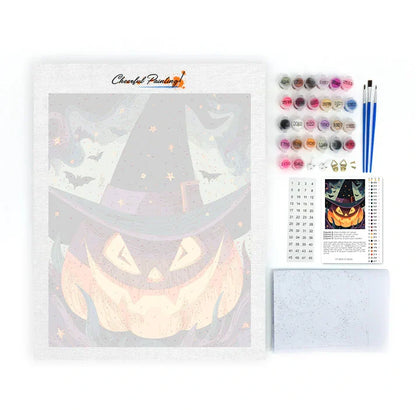 Jack-o’-Lantern with a Wizard Hat - Paint by Numbers
