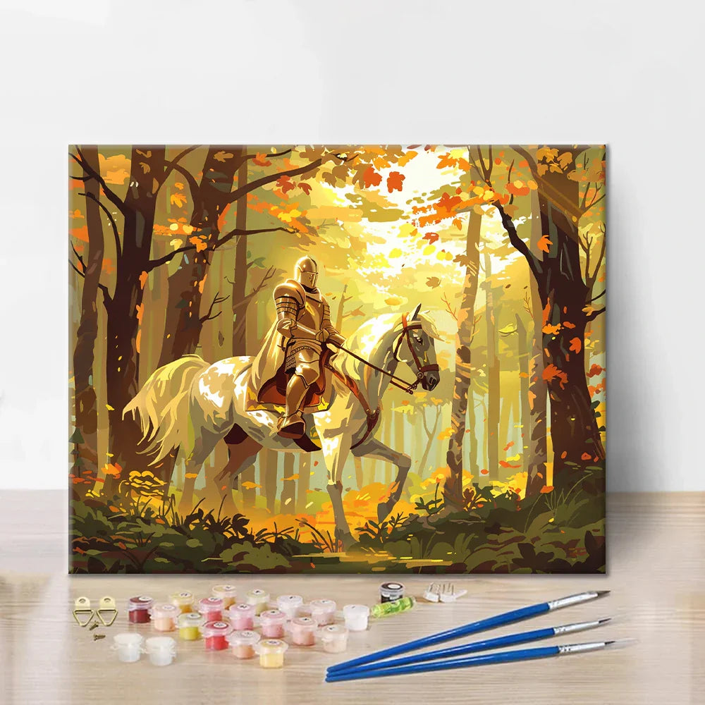 Knight on a Horse - Paint by Numbers