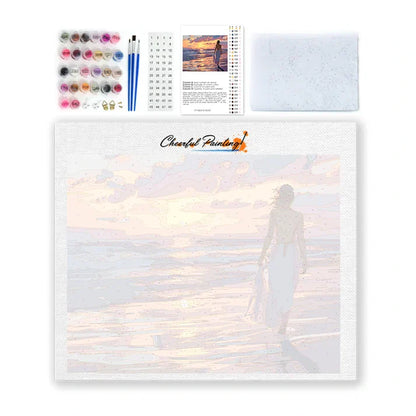 Sunset Beach Walk - Paint by Numbers