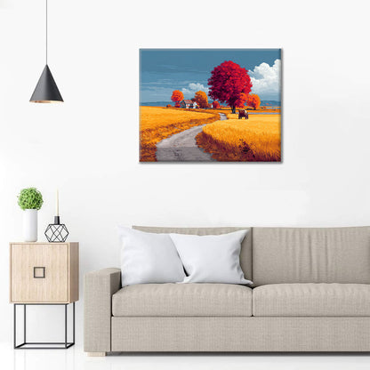Autumn Countryside Drive - Paint by Numbers