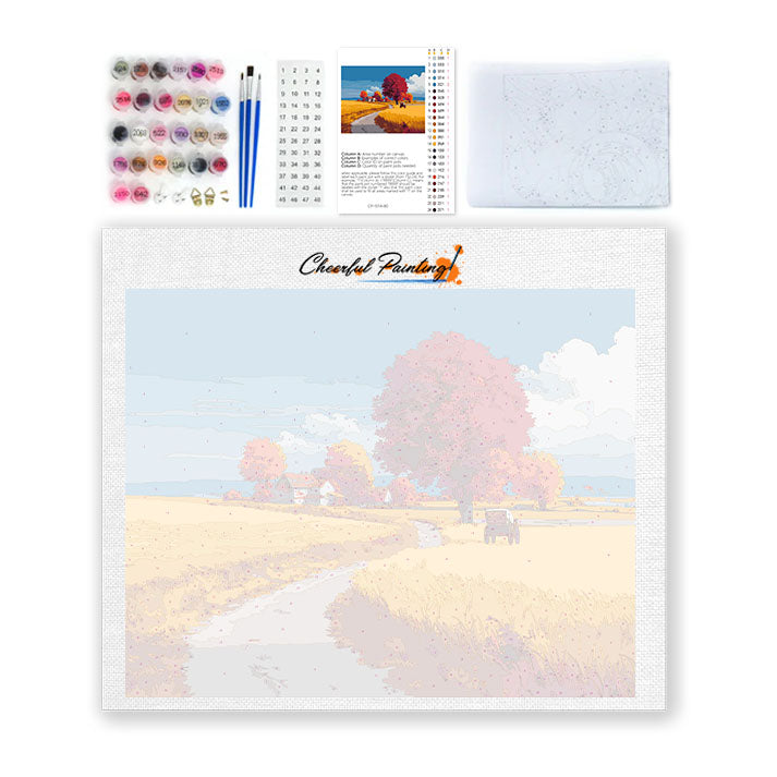 Autumn Countryside Drive - Paint by Numbers