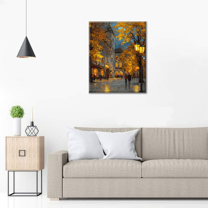 Autumn Evening in a Small Town - Paint by Numbers