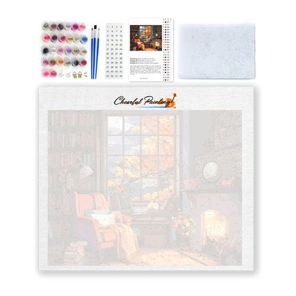 Autumn Fireplace Retreat - Paint by Numbers