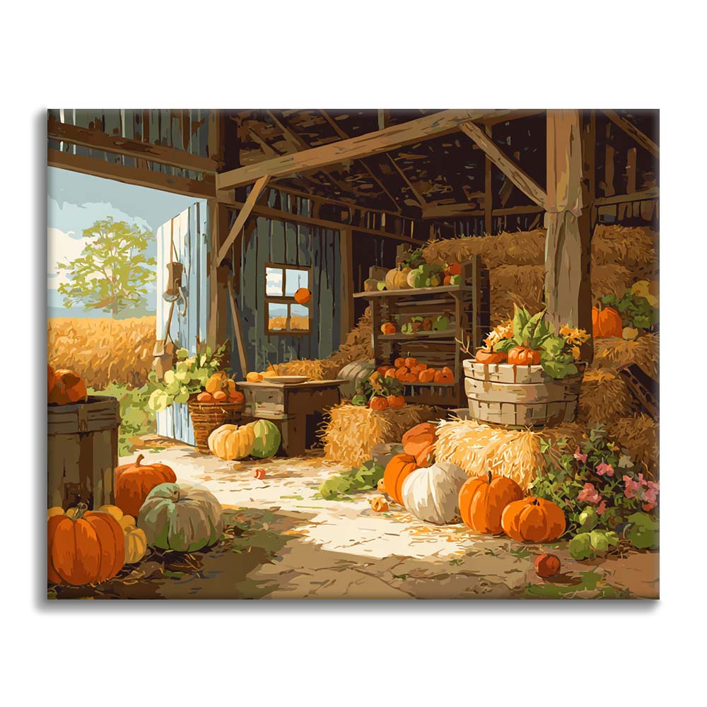 Autumn Harvest Barn - Paint by Numbers