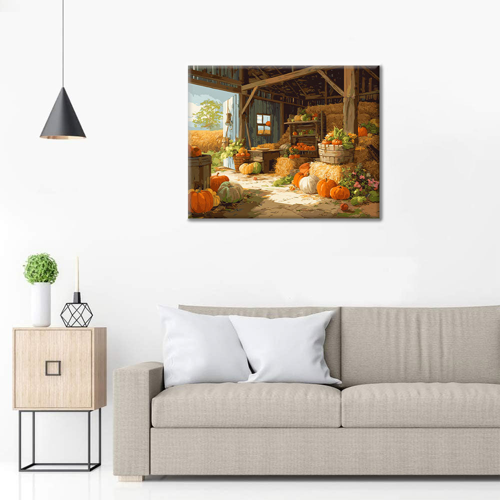 Autumn Harvest Barn - Paint by Numbers