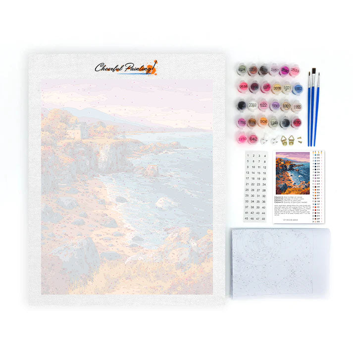 Autumn Seaside Cottage - Paint by Numbers