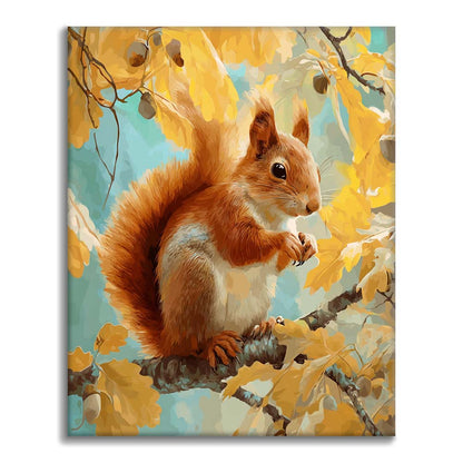 Autumn Squirrel - Paint by Numbers