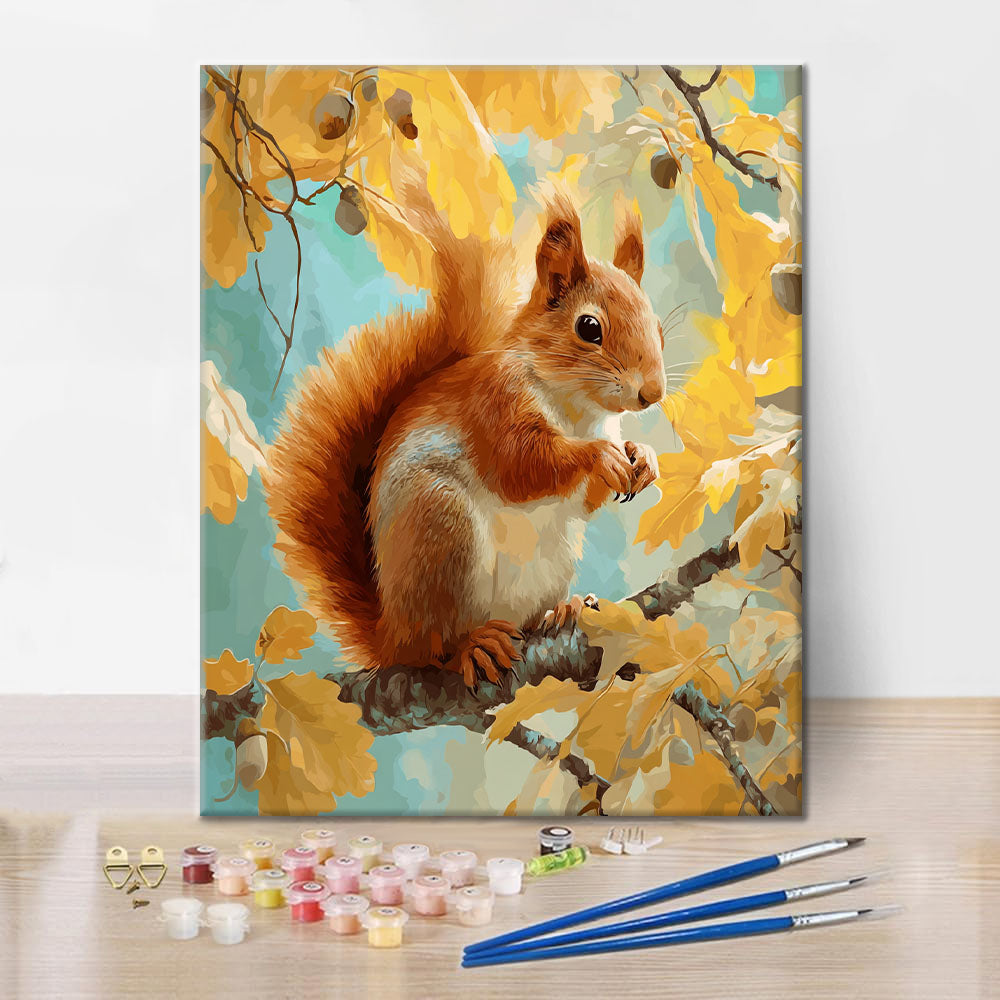 Autumn Squirrel - Paint by Numbers